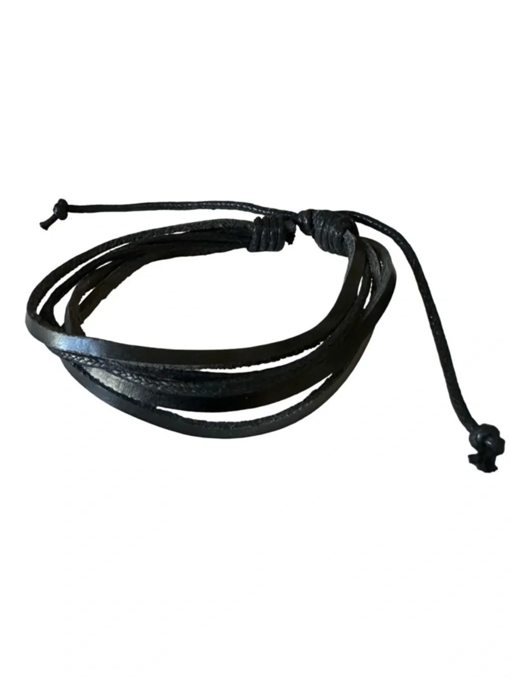 ⭐️ 5 for $25 Black Leather Adjustable Bracelet Unisex